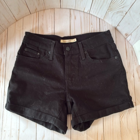 Levi's Pants - Levi's Mid-Length Cuffed Denim Jean Shorts Black Sz 26 Women’s